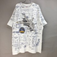 【30%オフ】 F/A-18 ホーネット　総柄　Tシャツ　古着 USA製【メール便可】(sale商品)