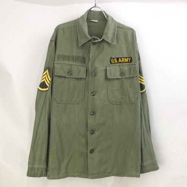 米軍 コットンサテン ユーティリティシャツ 筒袖 U.S.ARMY 実物 米軍 コットンサテン ユーティリティシャツ 筒袖 U.S.ARMY 実物
