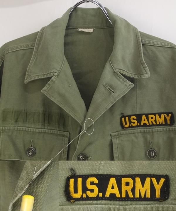 米軍官給品【US ARMY】コットンサテン50s60s筒袖ユーティリティシャツ 2195652227.jpg?1709523529