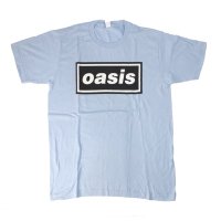 (M) オアシス OASIS LOGO BLUE   Tシャツ 新品 オフィシャル【メール便可】
