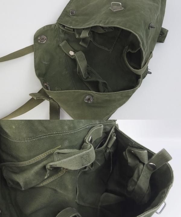 スウェーデン軍 ガスマスクバッグ レザーボトム USEDSWD 鞄