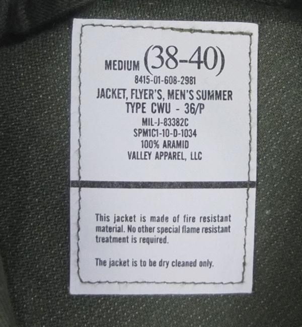 フライトジャケット CWU-36/P 新型 ノボロイド MEDIUM 米軍 実物 フライトジャケット CWU-36/P 新型 ノボロイド MEDIUM 米軍 実物