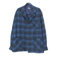 ペンドルトン　ウールシャツ テーラードタイプ ブルー　オンブレチェック USA製