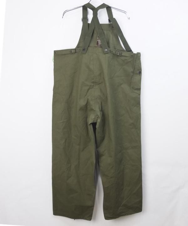 80s 米軍 ウェットウェザーパンツ ミリタリー オーバーパンツ S15b USN ウェットウェザー オーバーオール 米軍 57年 実物 MEDIUM