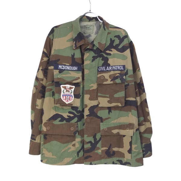 米軍 ウッドランドカモ BDU シャツジャケット CIVIL AIR PATROL 95年 実物 古着屋 hooperdoo ミリタリーシャツ 古着通販
