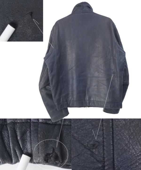 フランス軍 レザー パイロットジャケット グレー ダメージ メンズ