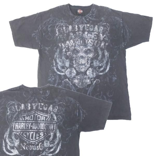 ハーレーダビッドソン Tシャツ スカル LAS VEGAS 古着 Harley-Davidson