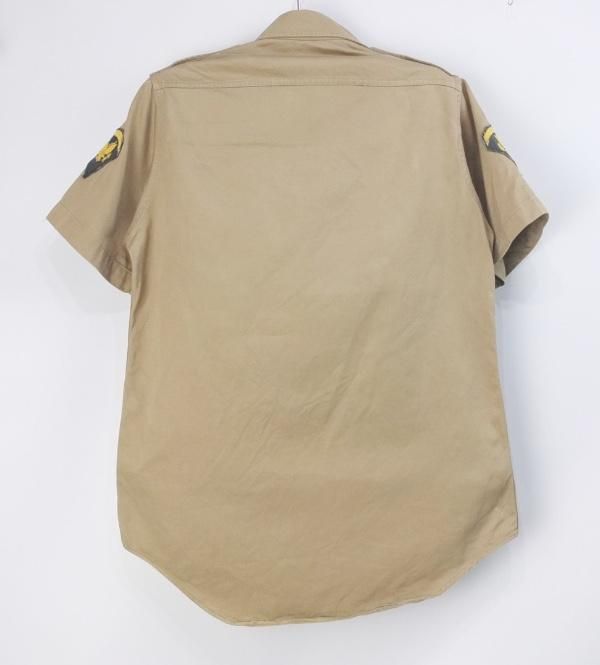 海外限定スパイク販売 コットン カーキシャツ 半袖 米軍 チノシャツ 古着屋 実物 60's 戦闘服