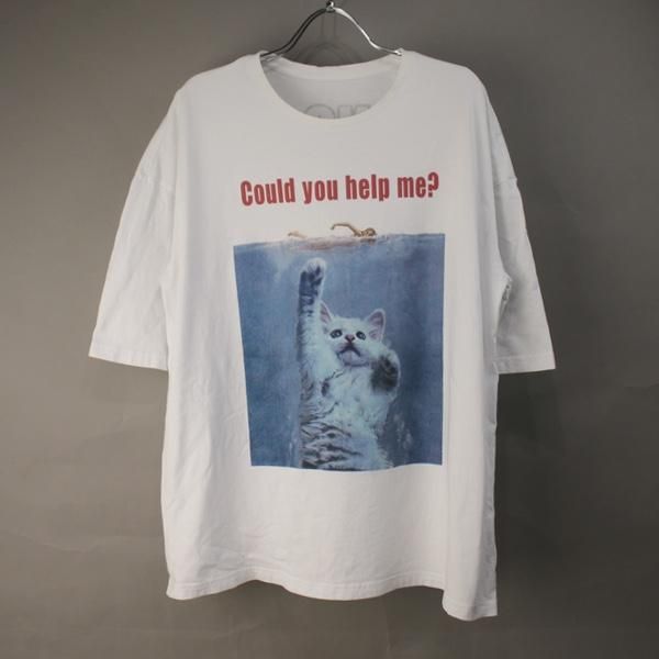 【皮肉な猫、メッセージTシャツ】フルーツボディ月曜午前と金曜午後オモロー系古着 古着 90s USA製 猫 ネコちゃん 茶トラ アニマル Tシャツ L 古着