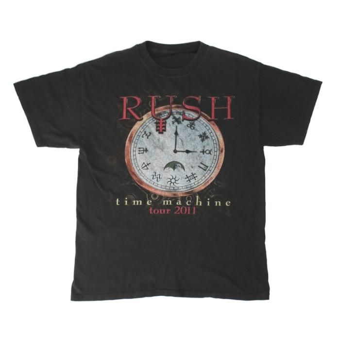 Rush タイムマシンツアー2011TシャツバンドT 希少 RUSH 2011 タイムマシーン ツアー 半袖Tシャツ 黒 XL