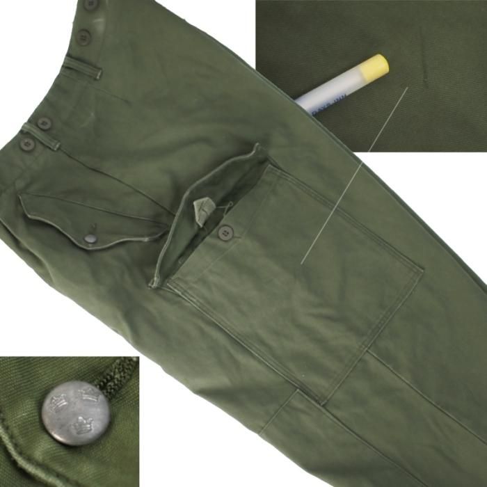 スウェーデン軍 M59 パンツ 前期 すそベルト付き C50 実寸W33