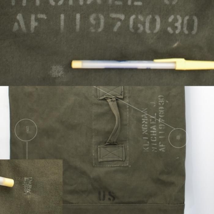 米軍 ダッフルバッグ キャンバス ステンシル&リペア 実物