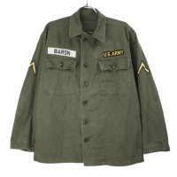 米軍 コットンサテンユーティリティ   シャツ 筒袖 60年代  BARON　リサイズ
