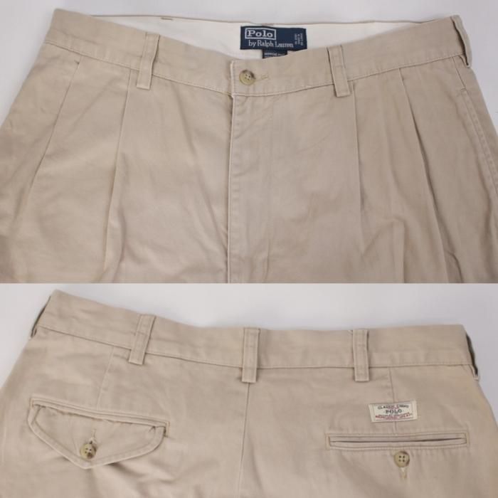 polo ラルフローレン 2タック チノパンツ 実寸W33L32 ハモンド