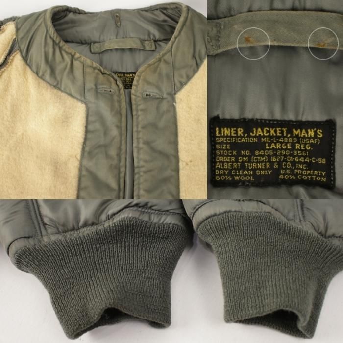 USAF ウールパイル ライナー 米軍 黒タグ 50年代 実物