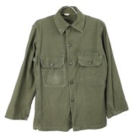 米軍 コットンサテン ユーティリティシャツ 筒袖 14.1/2x31　64年 実物 ミリタリーシャツ