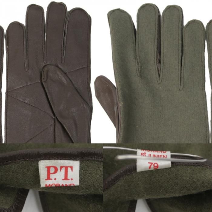 フランス軍 ウール レザー グローブ 手袋 PT Sサイズ 70sデッド