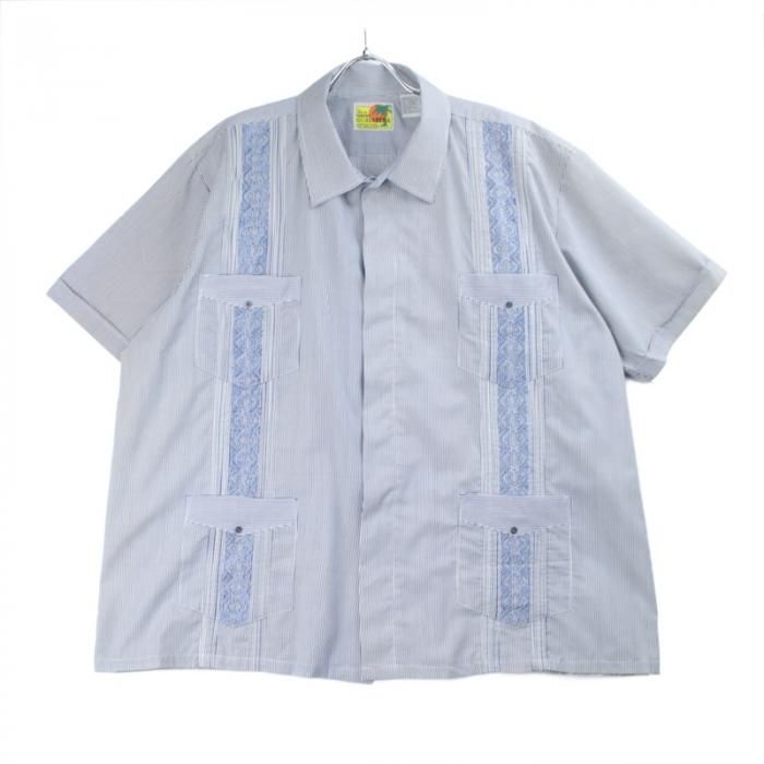 Haband Guayabera ストライプ キューバシャツ 3XL 大きいサイズ