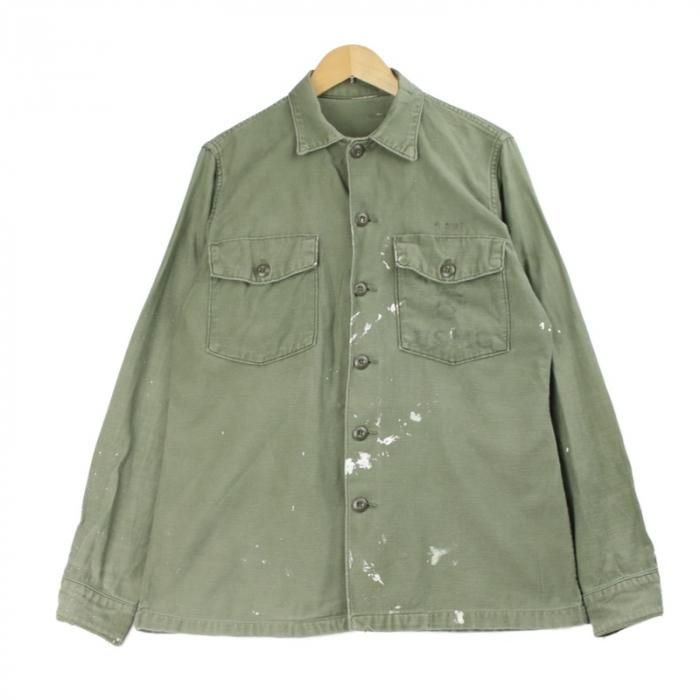 米軍 コットンサテン ユーティリティシャツ USMC ペンキ襟 米軍 コットンサテン ユーティリティシャツ USMC ペンキ襟