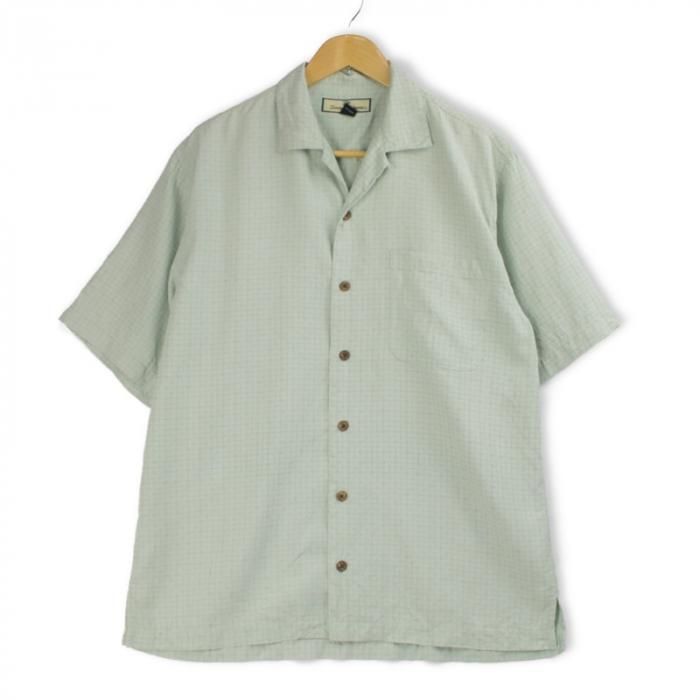 90s トミーバハマ 長袖シルクシャツ スカイブルー シルク100% Lサイズ 75b9b72bca8dd5add7e3a43e4ec594