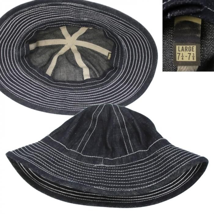 訳あり 新品 デニムハット U.S Hat hooperdoo 古着屋 ミリタリータイプ 帽子