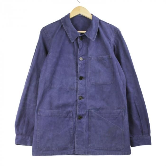 セントジェームス　フレンチワークジャケット DEAD STOCK】60s French Navy S.N.C St James Ink Blue Work