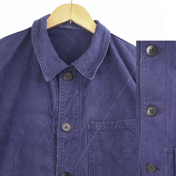 セントジェームス　フレンチワークジャケット DEAD STOCK】60s French Navy S.N.C St James Ink Blue Work