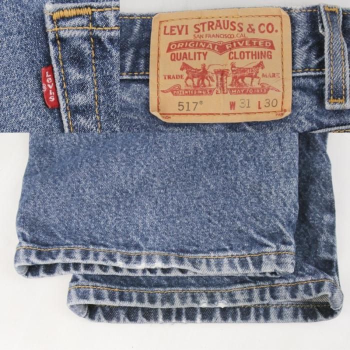 リーバイス　levi's 517 古着 リーバイス517 Levis W34 フレアデニム 青 ヒゲ 古着 17838 - メルカリ