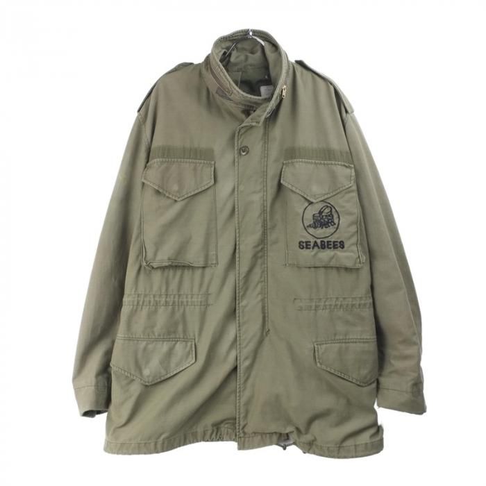 80sビンテージM-65ミリタリー米軍フィールド ジャケット3RD軍物M-R古着 古着 M-65 フィールドジャケット サード SEABEES MR 米軍 80s
