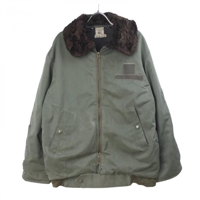 フランス軍 パイロットジャケット HBT ボア襟 リムーバブル 古着 80s