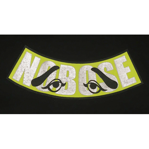 NOBOSE BIG BACKロゴロングスリーブTシャツ／ネオンイエロー／ブラック