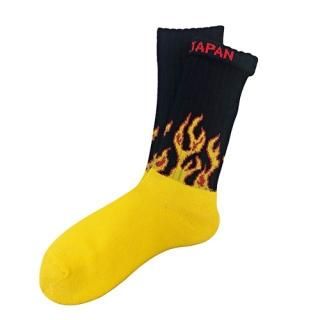 ching&coå / "Fire Burning -yellow-" Socks
