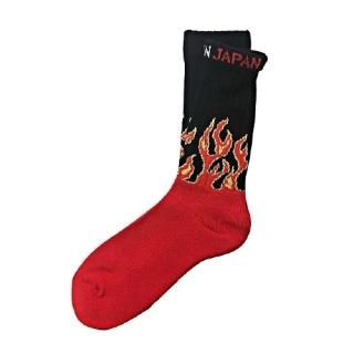 ching&coå / "Fire Burning -red-" Socks