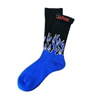 ching&coå / "Fire "Fire Burning -blue-" Socks