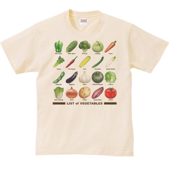 野菜のリスト　半袖Tシャツ　M/Y/D/Sプリント工房