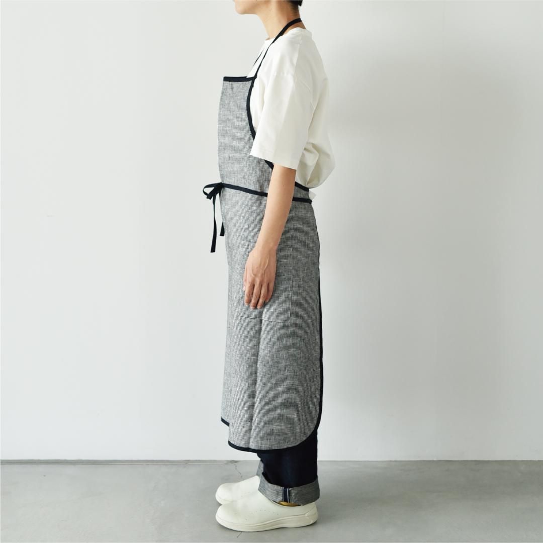 【新品未使用】BORDERS at BALCONY エプロン リネンパイピングエプロン 白黒千鳥格子 - 光浦醸造オンラインショップ