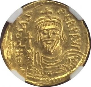 BYZANTINE EMPIRE Phocas,AD 602-610 AV Solidus MS Strike:4/5,Surface:2/5 