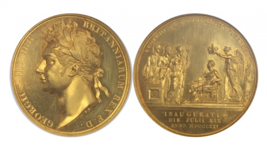 BRITISH HISTORICAL MEDAL 1821 G.BRIT GOLD GEORGE IV CORONATION【PF