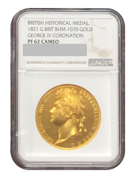 BRITISH HISTORICAL MEDAL 1821 G.BRIT GOLD GEORGE IV CORONATION【PF