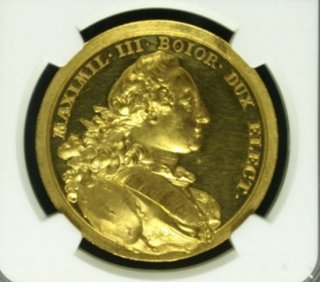1768-DATED GERMANY GOLD BAVARIA WITT-2138 MAXIMILIAN III【MS61】