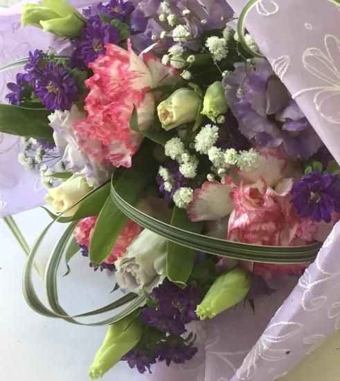 ピンク パープルの花束 花やあきつフルール 伊豆修善寺 オリジナルアレンジメント Hanaya Akitsu Fleur ピンク パープルの花束 花やあきつフルール 伊豆修善寺 オリジナルアレンジメント Hanaya Akitsu Fleur