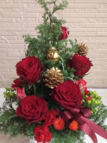クリスマスツリー アレンジメント - 花やあきつフルール｜伊豆修善寺