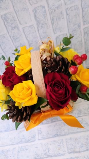 marin2017さま売約済み帯留め〈赤いバラの花束〉