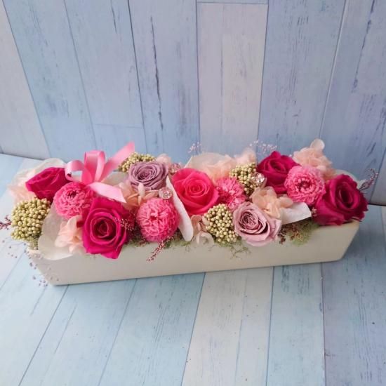 ＊*..Rose garden..＊°..英国風アレンジ　プリザーブドフラワー プリザーブドフラワー～ ピンクローズガーデン - 花やあきつ
