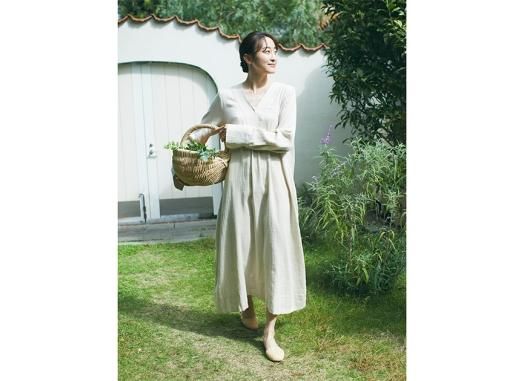 リネンコットンツイル ワンピース / オーガニックコットン - あるでば