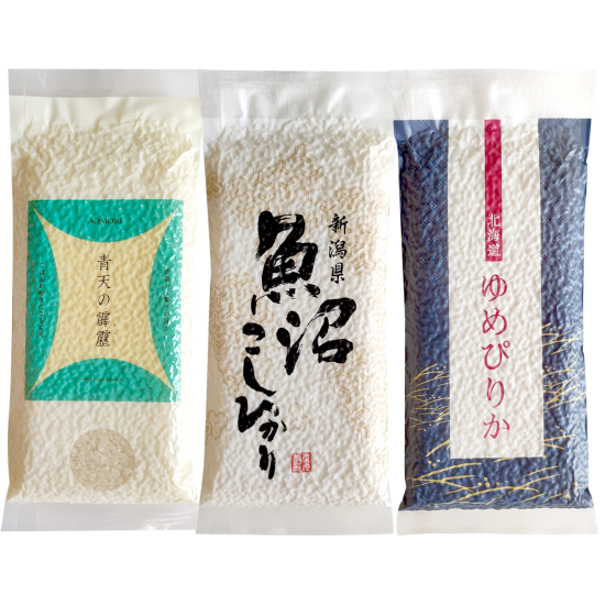 真空パック お米 2合×3パックセット (やわらか食感食べ比べ
