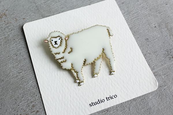 Studio Trico ふるやともこ ブローチ ひつじ Katakana カタカナ 日本のカッコイイを集めたお土産屋さん