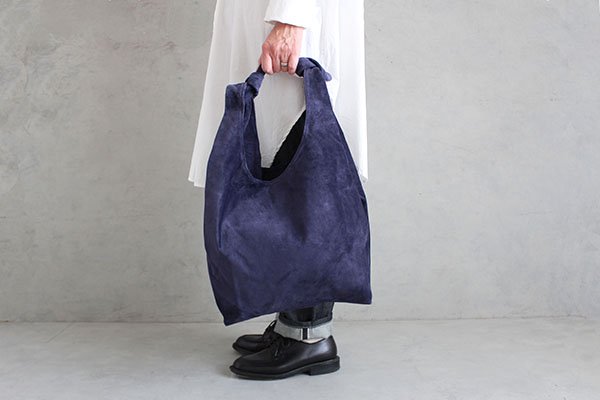 TOKYO LEATHER FACTORY （トウキョウレザーファクトリー）洗える革のショッピングバッグ ネイビー / Washable Shopping Bag