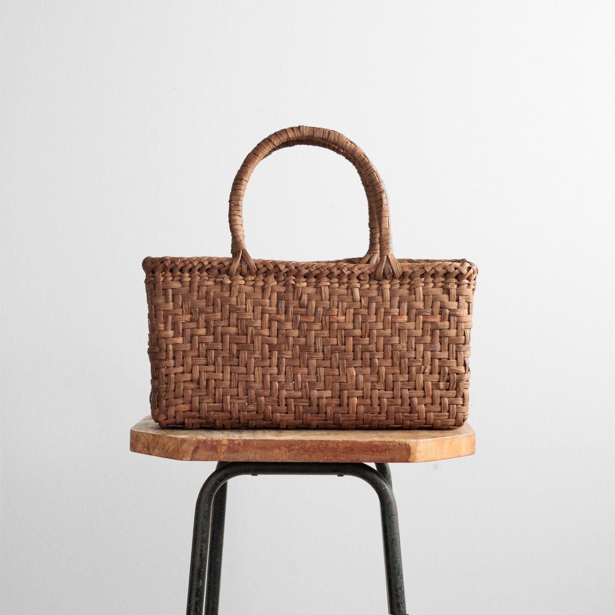 宮本工芸 山ぶどうの籠 角型ロータイプ アジロ編 からみ手