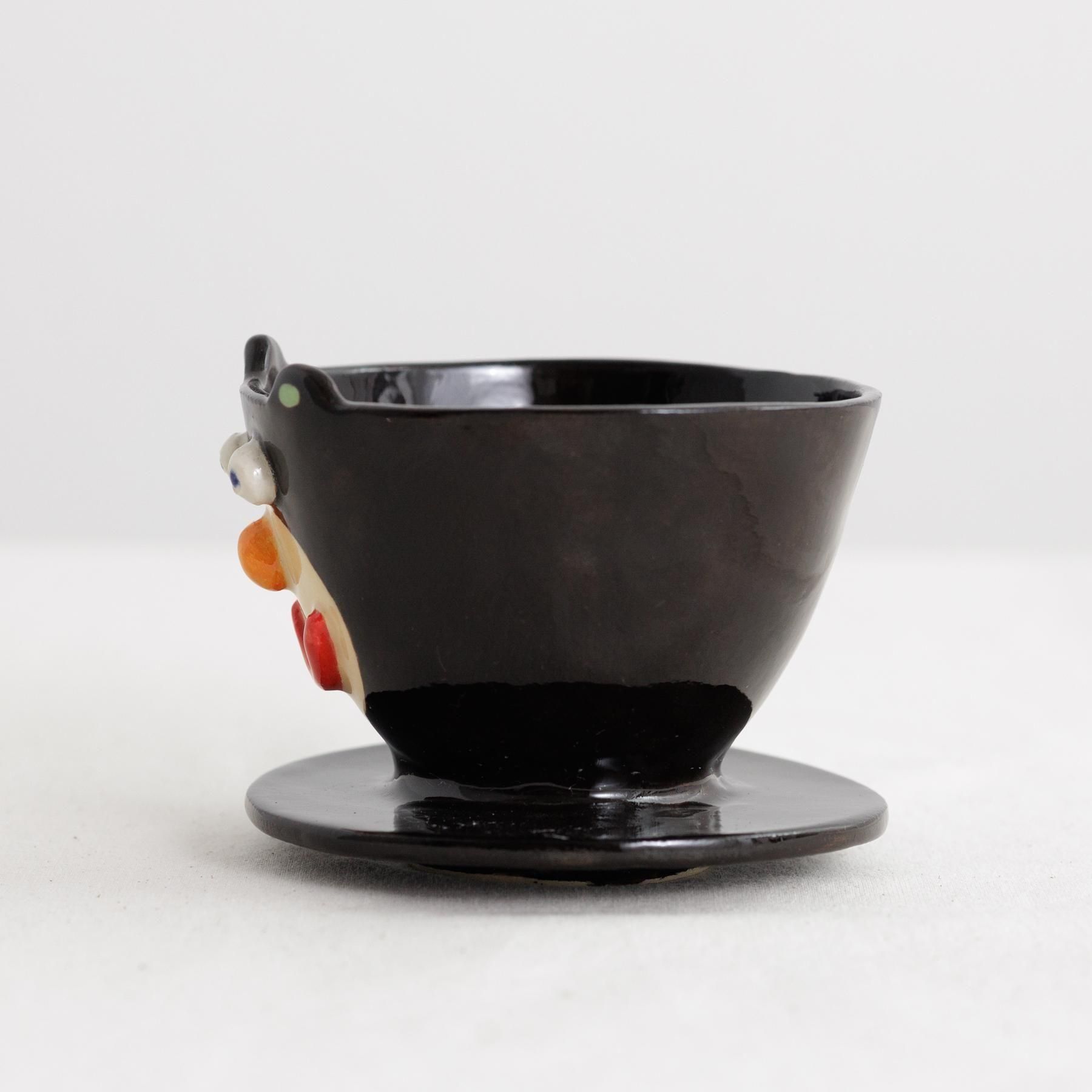 スドウピウ　絵付けの皿　一点物　くま スドウピウ 絵付けの皿 一点物 くま